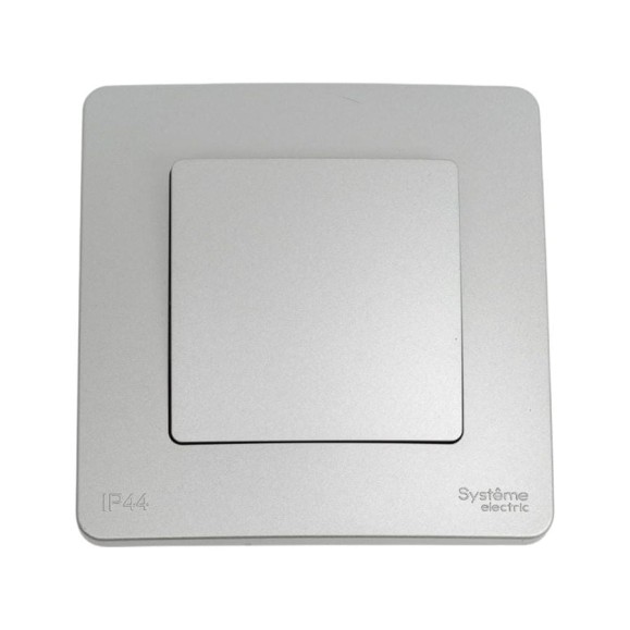 Переключатель Systeme Electric Blanca скрытая установка Алюминий 1 клавишный IP44 (сх.6), 10A, 250В BLNVS410603