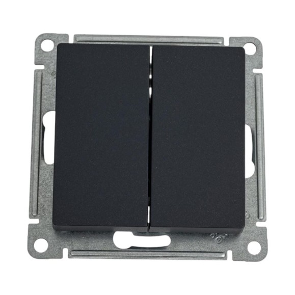 2-клавишный переключатель Systeme Electric Atlasdesign базальт сх.6/2, 10ах, механизм ATN001465