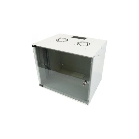 Шкаф настенный Filum 19, 9U Soho, 520x400, стеклянная дверь, серый FL-SO-0954GW-GY
