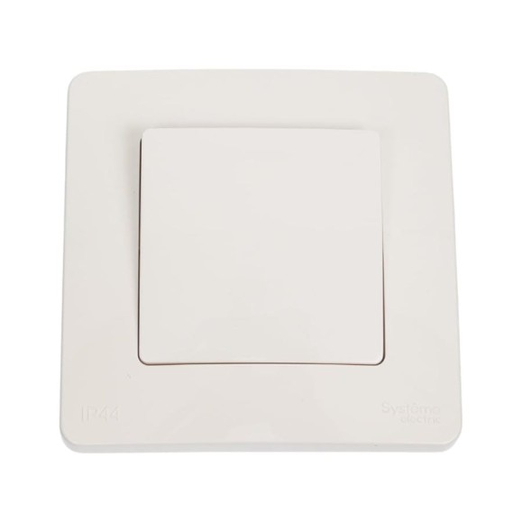 Переключатель Systeme Electric Blanca скрытая установка Молочный 1 клавишный,IP44, (сх.6), 10A, 250В BLNVS410602