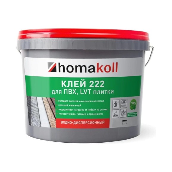 Клей Homakoll 222, для ПВХ и LVT плитки, 3.5 кг 460399