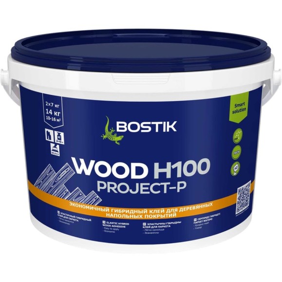 Гибридный клей для паркета Bostik WOOD H100 PROJECT-P 14кг 50616480 Гибридный клей для паркета Bostik WOOD H100 PROJECT-P 14кг 50616480