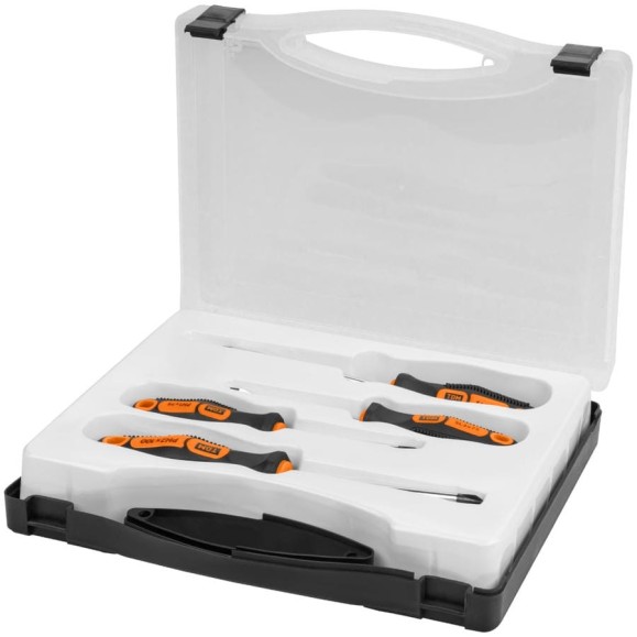 Набор отверток TDM ELECTRIC 4 штуки в пластиковом чемодане SL3x75, SL5х100, PH1х75, PH2х100 серия Набор отверток TDM ELECTRIC 4 штуки в пластиковом чемодане SL3x75, SL5х100, PH1х75, PH2х100 серия