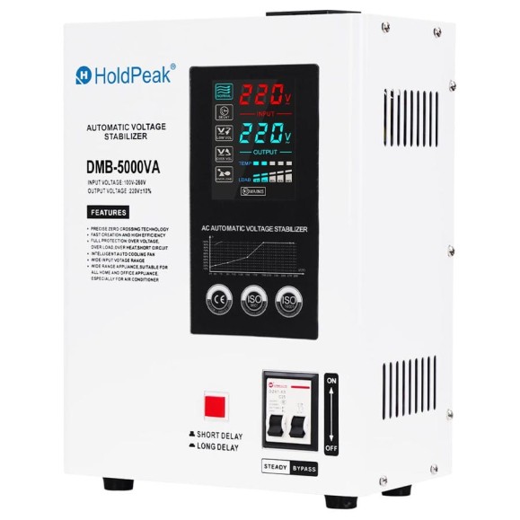 Однофазный стабилизатор напряжения HoldPeak DMB-5000VA Однофазный стабилизатор напряжения HoldPeak DMB-5000VA