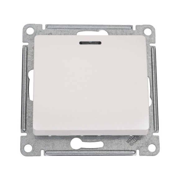 Переключатель Systeme Electric Glossa Перламутр 1-клавишный с подсветкой сх.6а, 10АХ SE GSL000663