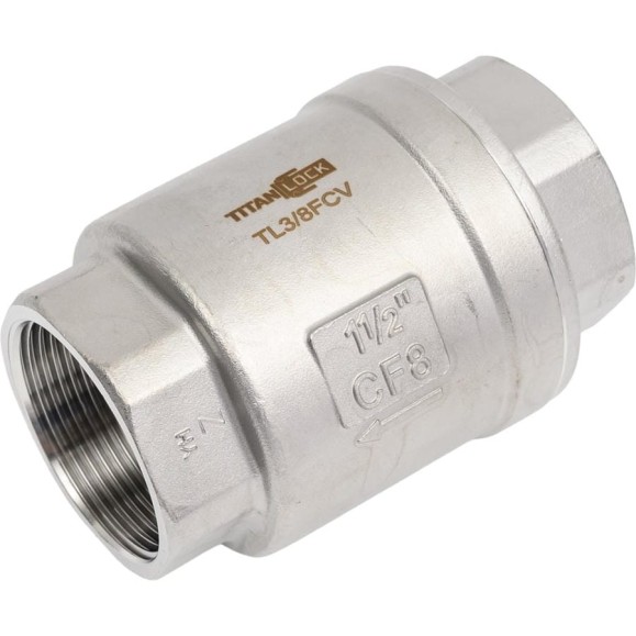 Обратный клапан TITAN LOCK  муфтовый нержавеющий AISI304, ВР/ВР 1 1/2", TL1.1/2FCV