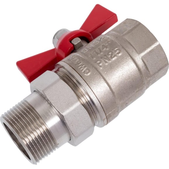 Шаровой кран с полусгоном 1-1/4 вн.-нар. Valtec BASE VT.227.N.07 Шаровой кран с полусгоном 1-1/4 вн.-нар. Valtec BASE VT.227.N.07