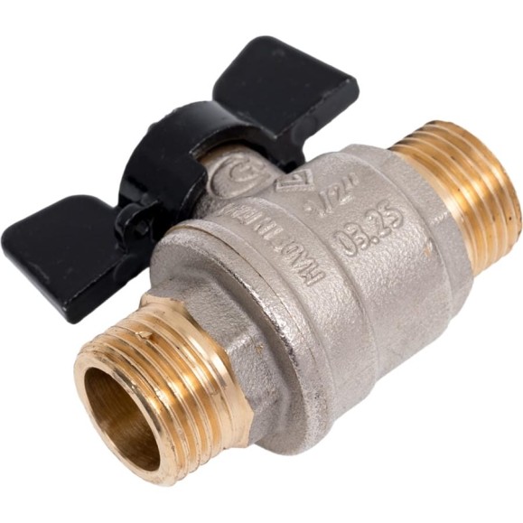 Кран шаровой BUGATTI Oregon 03270022 (ручка-бабочка) нар-нар резьба 1/2 RG008TC8M1E5QH