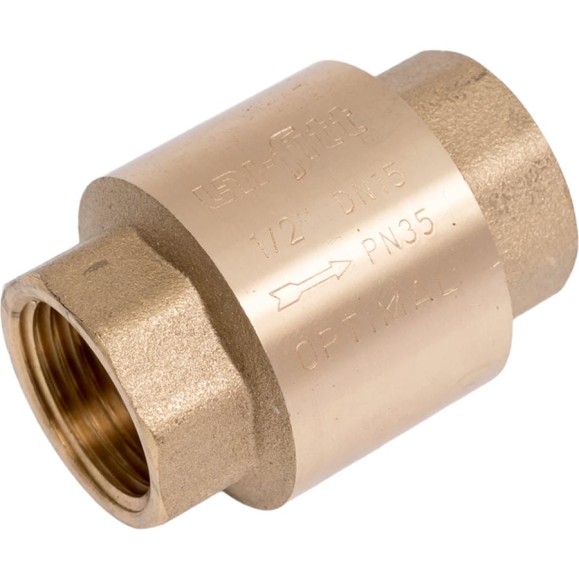 Клапан обратный Uni-Fitt OPTIMAL ВВ 1/2" пружинный с металлическим затвором 222G2001
