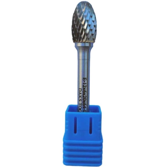 Борфреза овальная форма DAKSTOOLS E-12мм, DC-двойная насечка E-1262064-DC-J Борфреза овальная форма DAKSTOOLS E-12мм, DC-двойная насечка E-1262064-DC-J