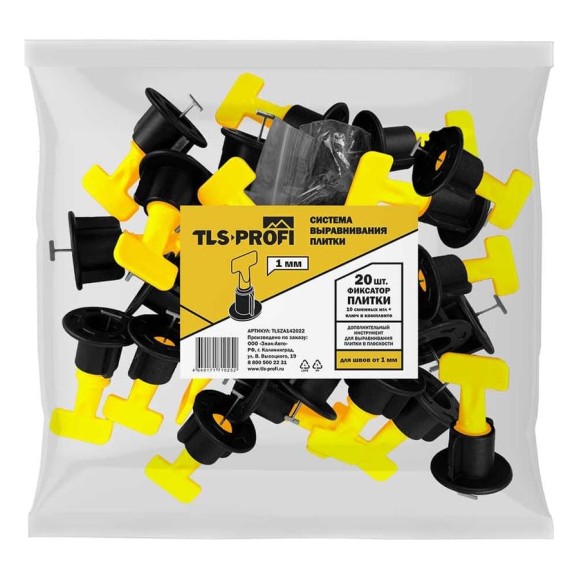 Фиксатор плитки 1 мм, 20 шт Tls-Profi TLSZA142022 Фиксатор плитки 1 мм, 20 шт Tls-Profi TLSZA142022