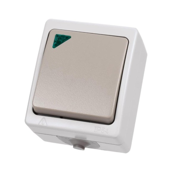 Проходной выключатель TDM ELECTRIC Вуокса ОП IP54 одноклавишный с подсветкой SQ1803-0005