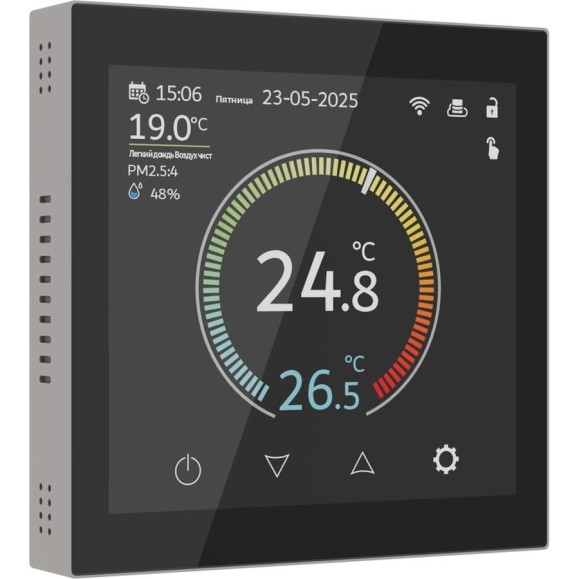 Умный сенсорный терморегулятор Werkel с LCD дисплеем W1851104 дымчатый a071605