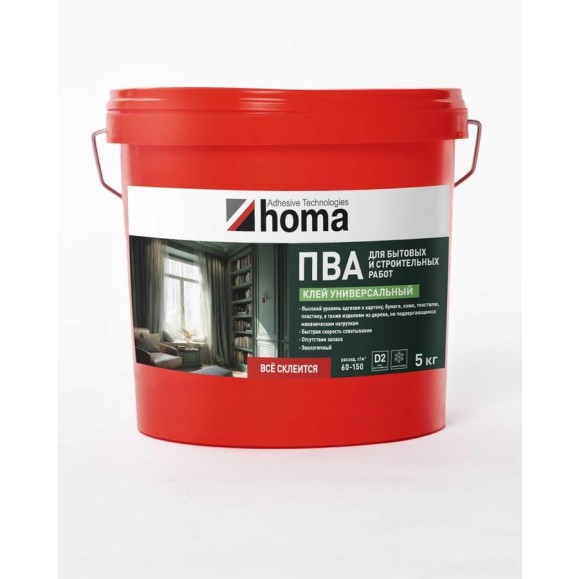 ПВА-клей универсальный Homakoll ведро, 5кг ПВА К универсал-05-19