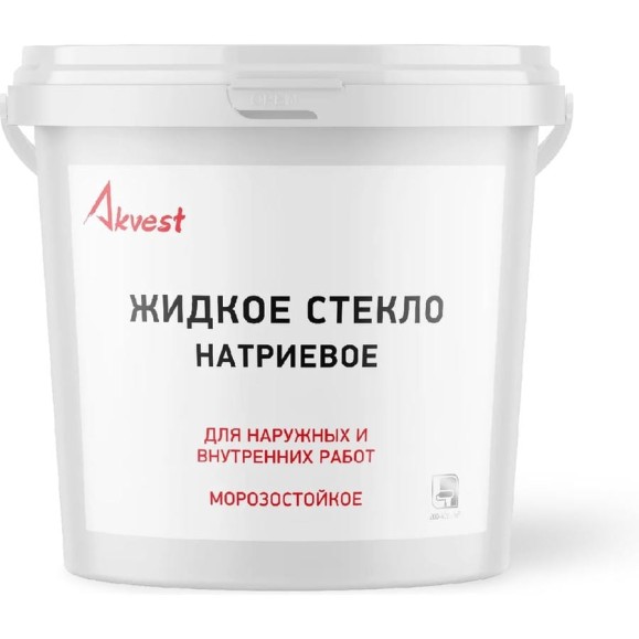 Жидкое стекло Akvest Натриевое, морозостойкое, для наружных и внутренних работ 3,5 кг 00045-2