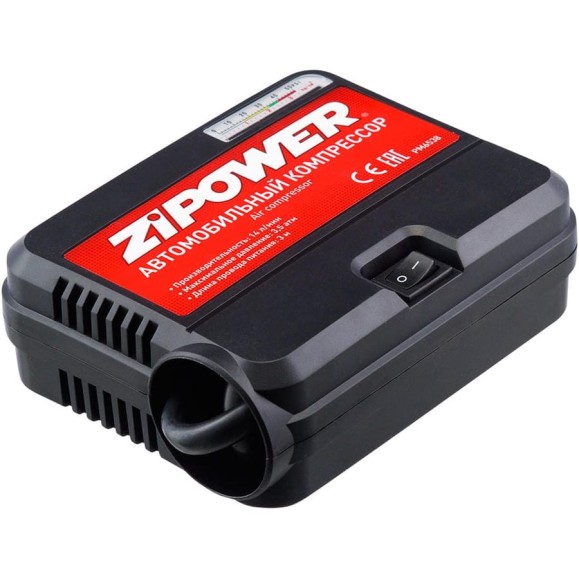 Портативный автомобильный компрессор Zipower 14 л/мин, 3,5 атм, 6 А, 12 В PM6538 Портативный автомобильный компрессор Zipower 14 л/мин, 3,5 атм, 6 А, 12 В PM6538