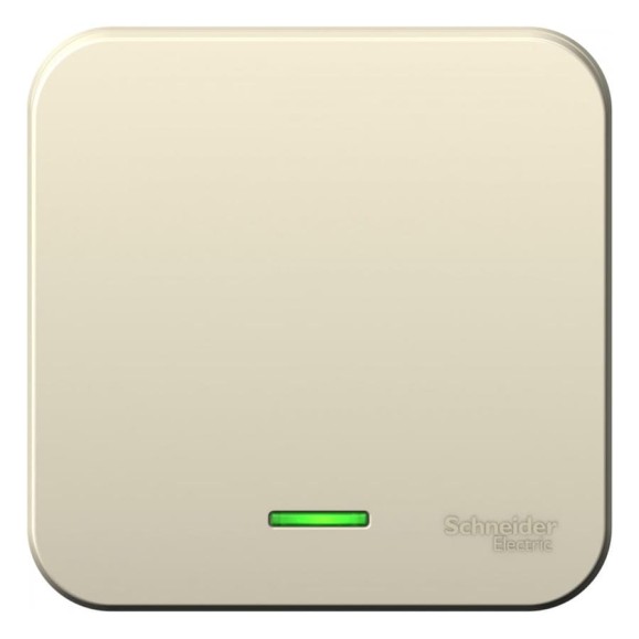 1-клавишный переключатель Systeme Electric BLANCA, О/У, cх.6, с подсветкой, 10А, 250B, молочный BLNVA106112