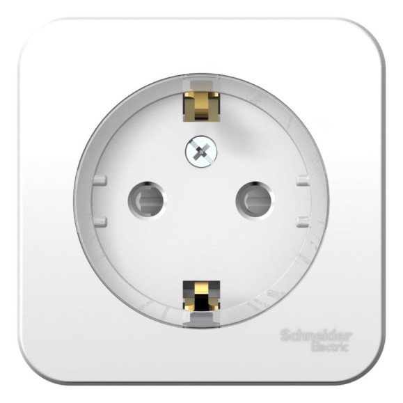 Наружная розетка Systeme Electric Blanca Белый, с заземлением, со шторками, тонкая, 16А, 250В SE BLNRA111111