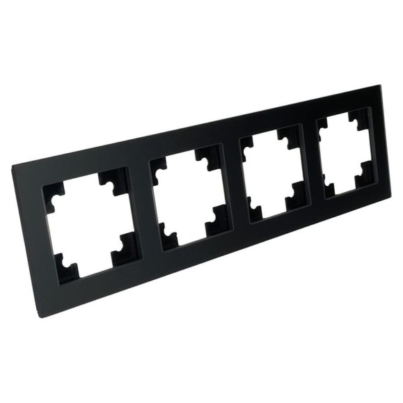 Рамка STEKKER GFR00-7004-05М 4-местная, стекло, серия Катрин, черный матовы 49603 Рамка STEKKER GFR00-7004-05М 4-местная, стекло, серия Катрин, черный матовы 49603