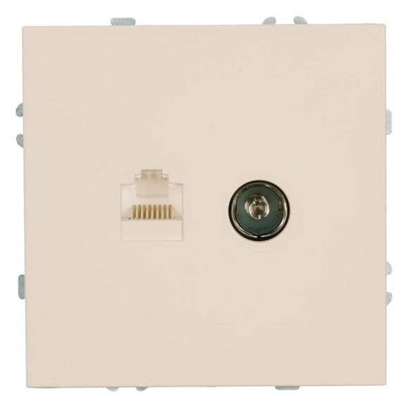 Розетка STEKKER TV + компьютерная RJ-45, механизм, серия Эмили, RST00-5106-08, кашемир, soft touch 49898