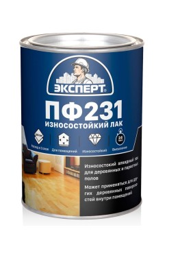 Паркетный лак ЭКСПЕРТ ПФ-231М глянцевый, 0.8 кг 25821