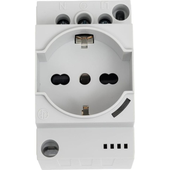 Розетки для электрических шкафов Finder тип Schuko + Bipasso 10/16 A, категория защиты IP 20, LED, цвет серый, 7U.00.8.230.0010 7U0082300010