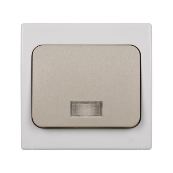 Выключатель одноклавшиный с подсветкой скрытой установки, серый TDM ELECTRIC IP54 10А серия Выключатель одноклавшиный с подсветкой скрытой установки, серый TDM ELECTRIC IP54 10А серия