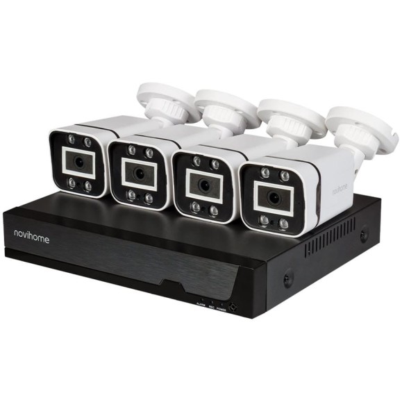 AHD комплект видеорегистратора и 4х видеокамер Novihome POLLUX 4-2 v, 1080P, запись 4 канала 1080N, объектив фиксированный 3.6мм 4524