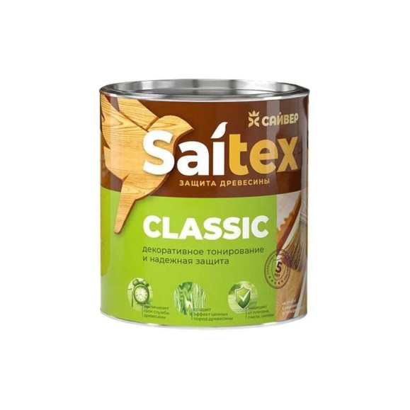 Состав для защиты и декора древесины Сайвер «SAITEX» CLASSIC Орех 3л 4607074774637 Состав для защиты и декора древесины Сайвер «SAITEX» CLASSIC Орех 3л 4607074774637