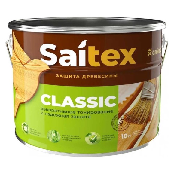 Состав для защиты и декора древесины Сайвер «SAITEX» CLASSIC Венге 10л 4690681000367