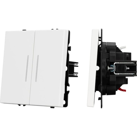 Механизм выключателя двухклавишный непроходной Arlight LED SWT-NOBE-MK02-SFPL-L-WH 1шт 054239