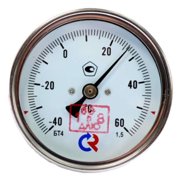 Термометр РОСМА БТ-41.211 осевой (-40-60C) 1.5, L=100мм, с латунной гильзой, биметаллический D070-00591 Термометр РОСМА БТ-41.211 осевой (-40-60C) 1.5, L=100мм, с латунной гильзой, биметаллический D070-00591