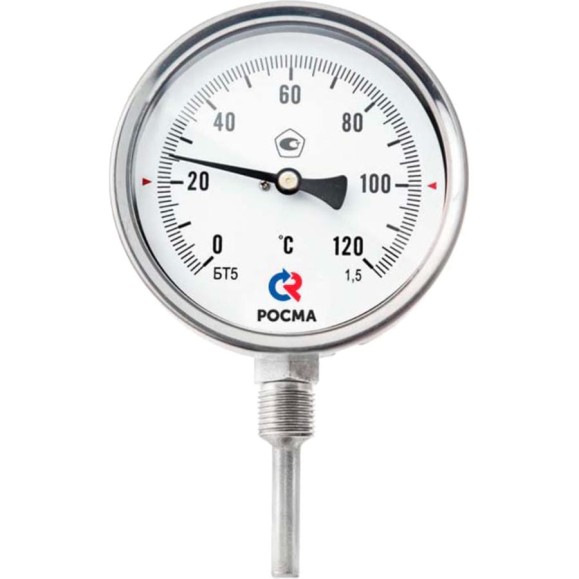 Термометр РОСМА БТ-52.220 радиальный (-30-70C) 1.5, L=200, коррозионностойкий, биметаллический D070-02893