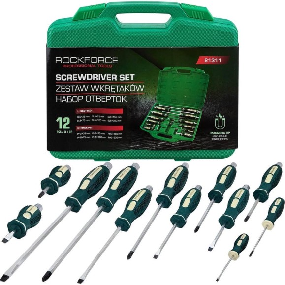 Отвертки ударные Rockforce набор 12 предметов RF-21311(65935)