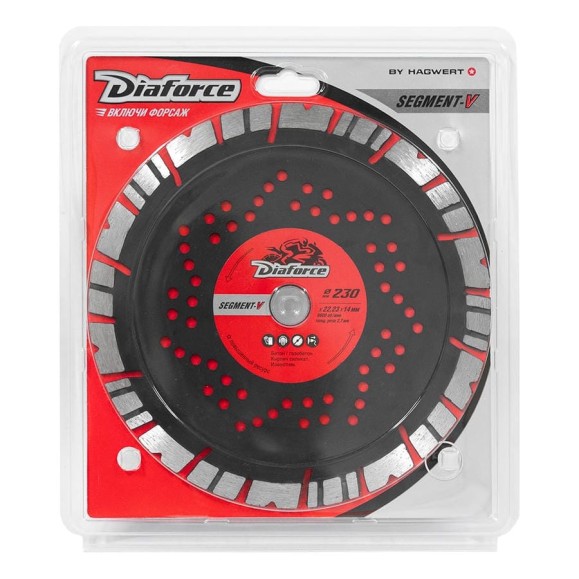 Диск алмазный DIAFORCE Segment-V 230x22,23x14x2,7мм сухой рез 505230VH