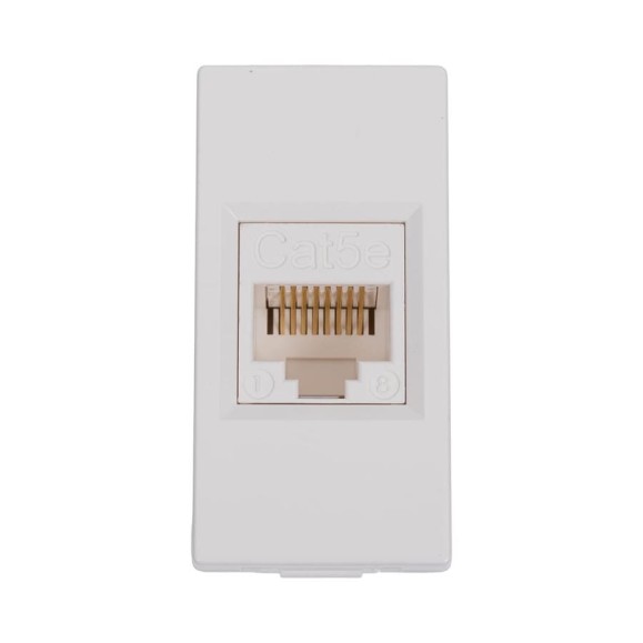 Розетка Systeme Electric W45 1XRJ45 CAT.5E ФОРМАТА 45x22,5 БЕЛАЯ RAL 9010 RIN-145K5E-BE