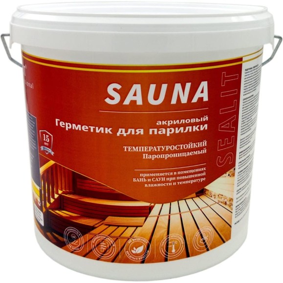 Герметик для бань и саун Sealit Sauna 7 кг, абаш 4020016 Герметик для бань и саун Sealit Sauna 7 кг, абаш 4020016