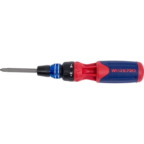 Отвертка WORKPRO 12-в-1, с трещоткой WP221063 Отвертка WORKPRO 12-в-1, с трещоткой WP221063