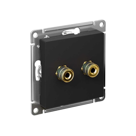 Аудиорозетка Systeme Electric AtlasDesign Карбон двухместная SE ATN001087 Аудиорозетка Systeme Electric AtlasDesign Карбон двухместная SE ATN001087