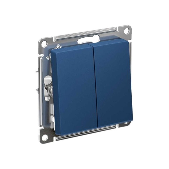 2-клавишный перекрестный переключатель Systeme Electric Atlasdesign аквамарин п2 x сх. 7, 10ах, механизм ATN001173
