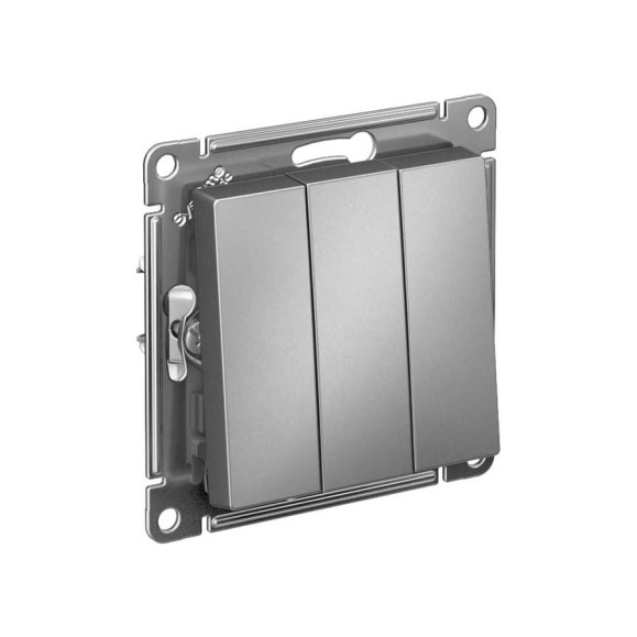 3-клавишный выключатель Systeme Electric AtlasDesign Сталь сх.1+1+1, 10АХ, механизм SE ATN000931 3-клавишный выключатель Systeme Electric AtlasDesign Сталь сх.1+1+1, 10АХ, механизм SE ATN000931