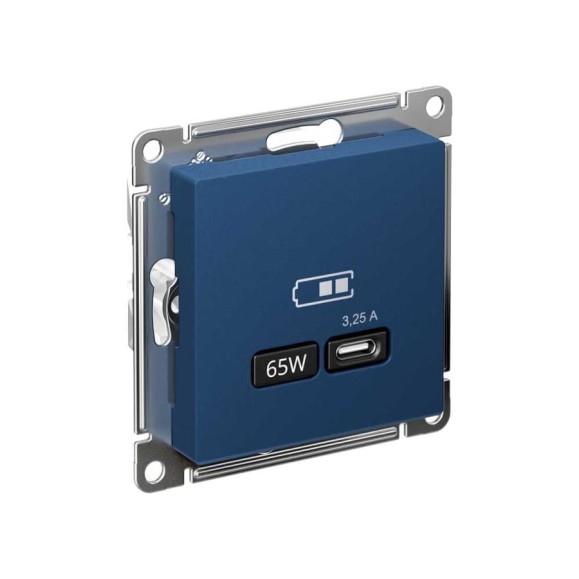 Розетка usb c Systeme Electric Atlasdesign аквамарин 65w, fast charge (qc.pd) ATN001127