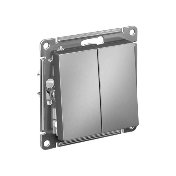 2-клавишный выключатель Systeme Electric AtlasDesign Сталь сх.5, 10АХ, механизм SE ATN000951 2-клавишный выключатель Systeme Electric AtlasDesign Сталь сх.5, 10АХ, механизм SE ATN000951