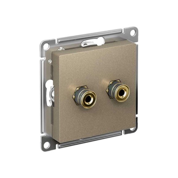 Аудиорозетка Systeme Electric AtlasDesign Шампань двухместная SE ATN000587 Аудиорозетка Systeme Electric AtlasDesign Шампань двухместная SE ATN000587