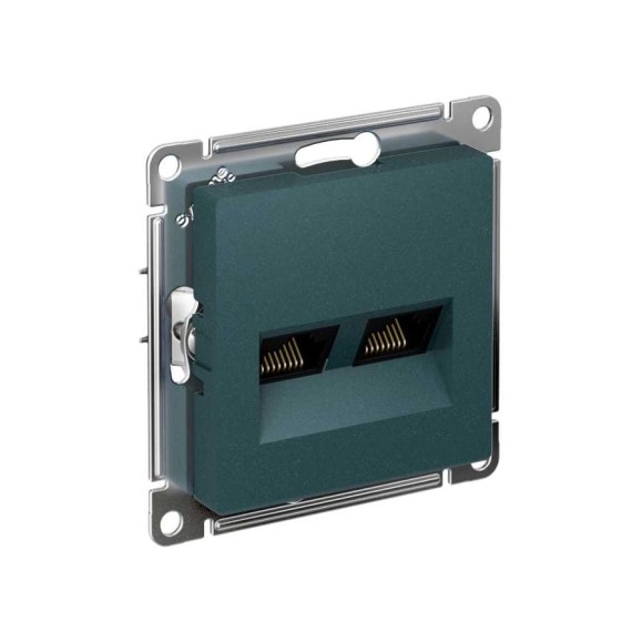 Двойная компьютерная розетка Systeme Electric AtlasDesign Изумруд RJ45+RJ45, кат.5E SE ATN000885 Двойная компьютерная розетка Systeme Electric AtlasDesign Изумруд RJ45+RJ45, кат.5E SE ATN000885