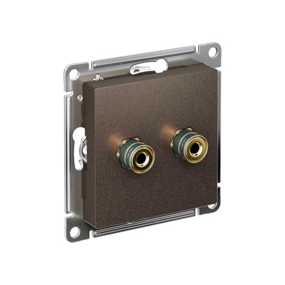 Аудиорозетка Systeme Electric AtlasDesign Мокко двухместная SE ATN000687 Аудиорозетка Systeme Electric AtlasDesign Мокко двухместная SE ATN000687