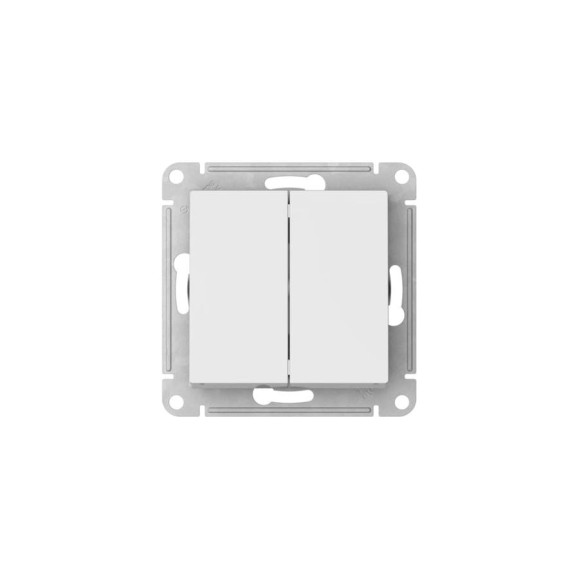 2-клавишный переключатель Systeme Electric ATLASDESIGN, сх.6/2, 10 АХ, мех., быстрозажимная клемма, БЕЛЫЙ ATN000165S