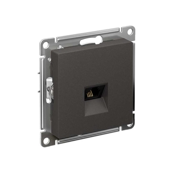 механизм телефонной розетки Systeme Electric Atlasdesign базальт rj11, ATN001481