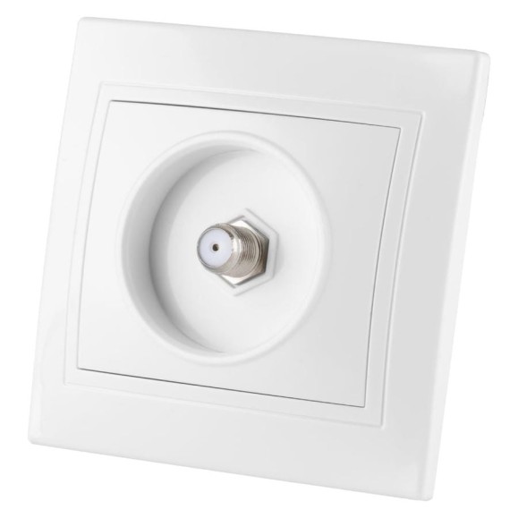 Телевизионная розетка TDM ELECTRIC SAT типа F, белая Таймыр SQ1814-0032