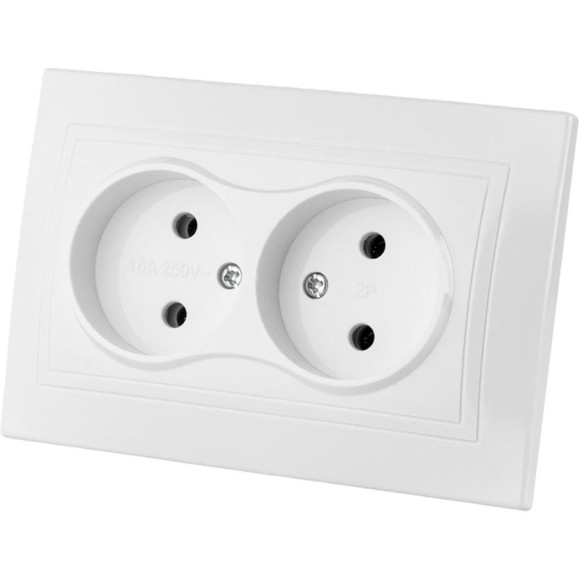 Двойная розетка, белая 2П 10А 250В TDM ELECTRIC Таймыр SQ1814-0013